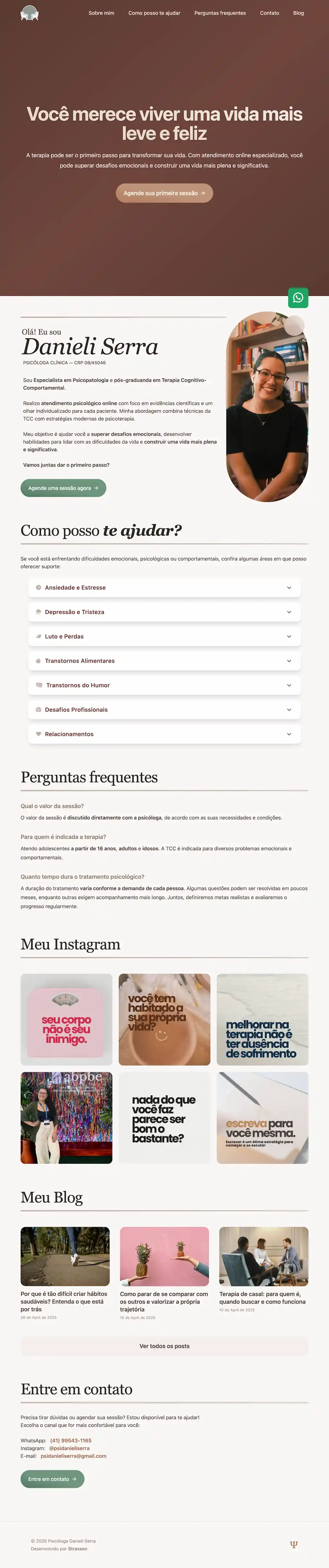 Screenshot de Psicóloga Danieli Serra